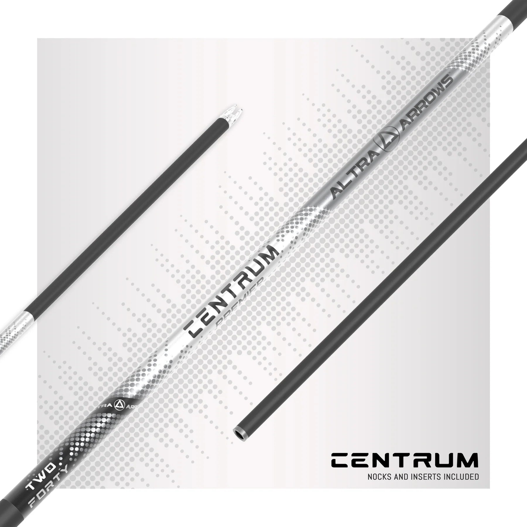 Centrum Altra Arrows carbon arrow shafts with nocks and inserts, archery gear