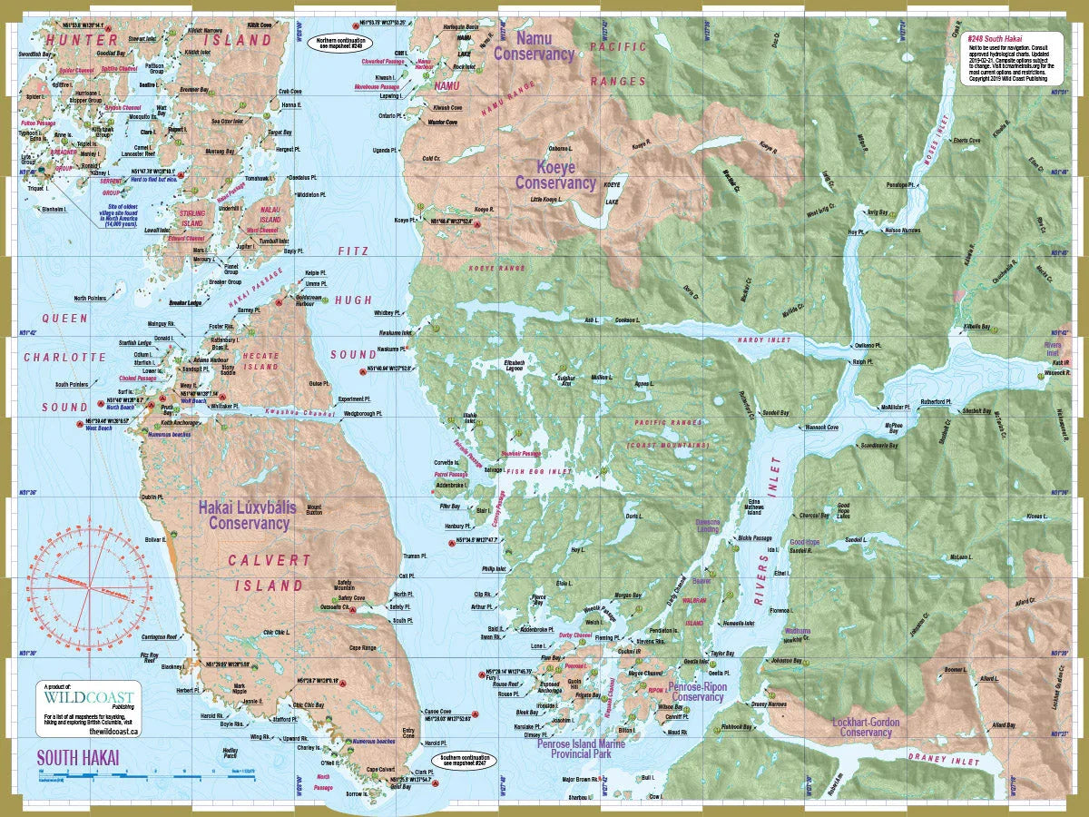Wild Coast Publishing 248 South Hakai Kayaking and Boating Map
