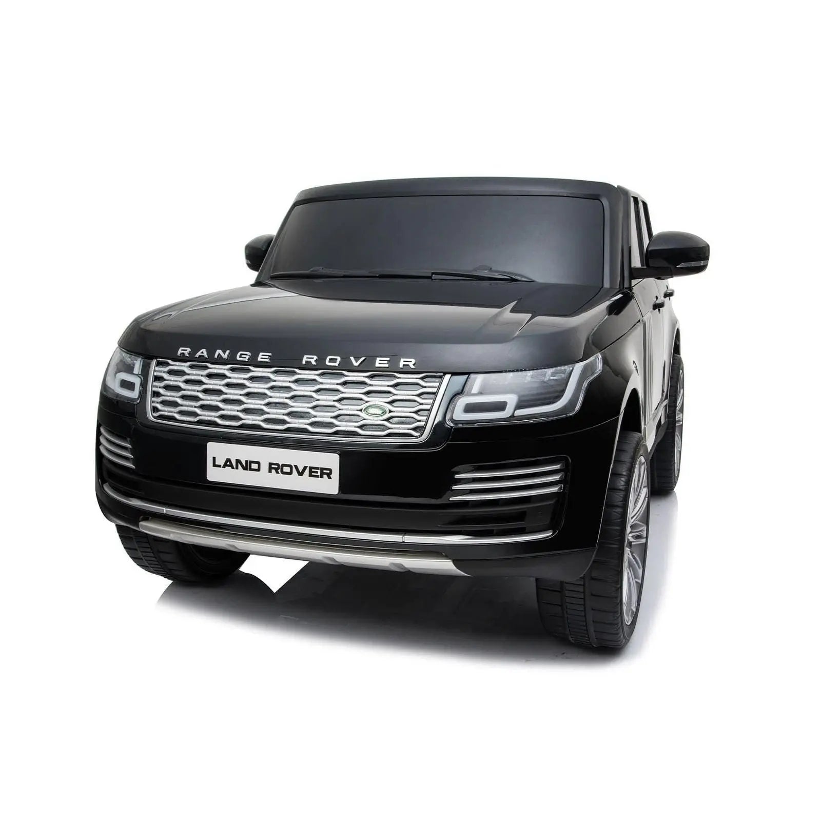 Black 2-seater 24V Range Rover HSE ride-on toy car for kids, front view