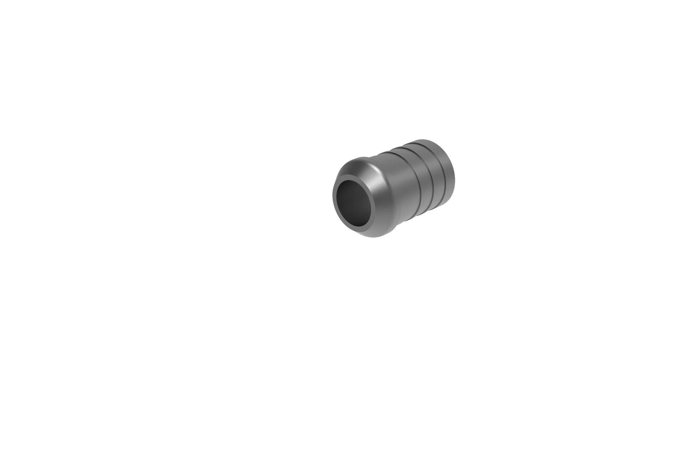 Aluminum archery nock bushing with grooved design on white background