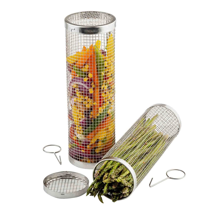 TableCraft Rolling Grilling Baskets, Set of 2 - Image 5