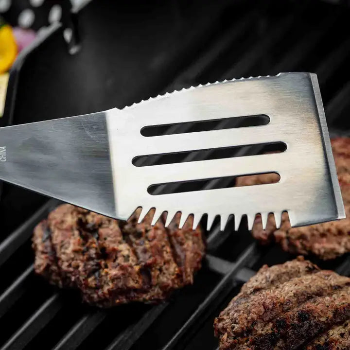 TableCraft Wooden Handle Grilling Turner with Black Soft Grip - Image 6
