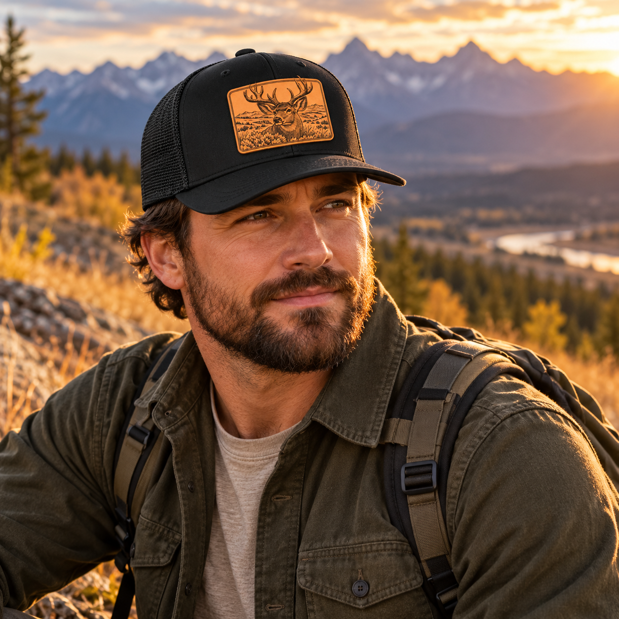 Leapfrog Collective High Country Mule Deer Leather Patch Hat - Image 3