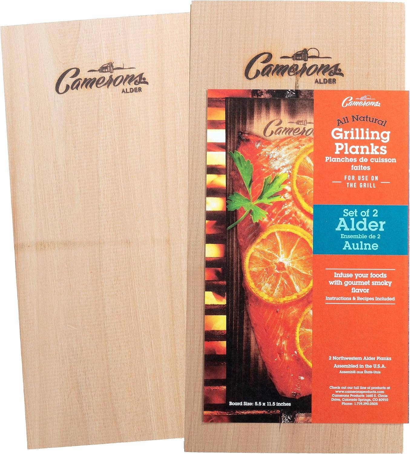 Camerons alder grilling planks for salmon seafood chicken pork and vegetables