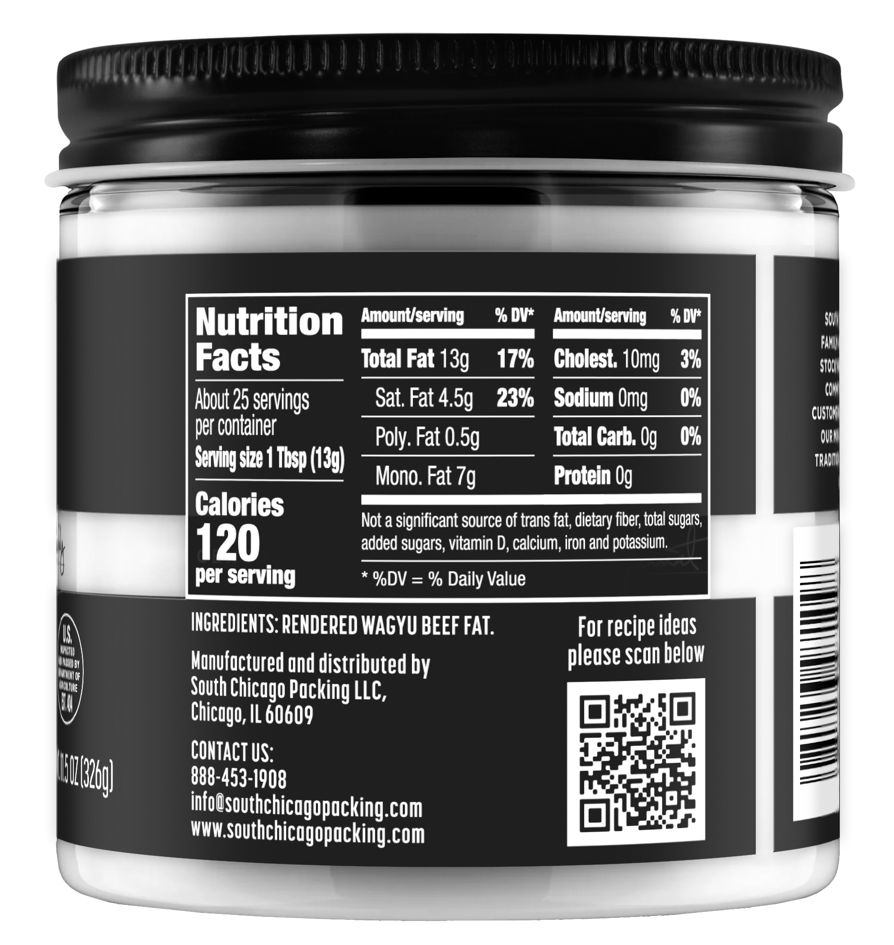 South Chicago Packing Wagyu Beef Tallow 11.5 oz Glass Jar - Image 2
