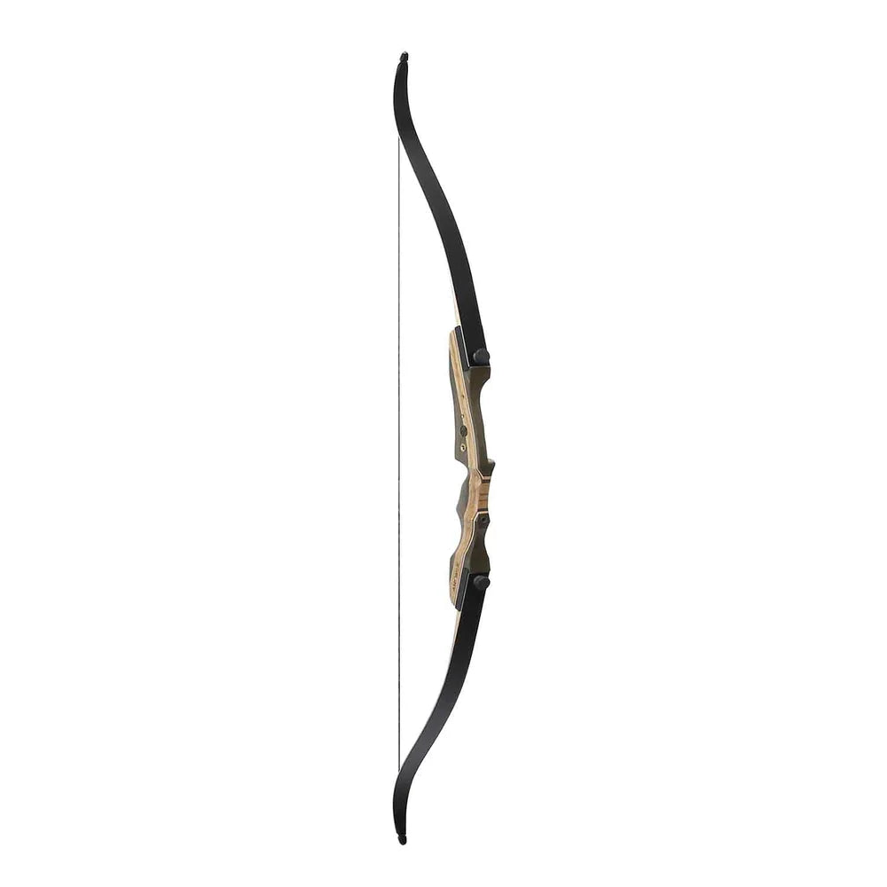 Galaxy Sage 62 inch takedown recurve bow with laminated wood riser and black limbs