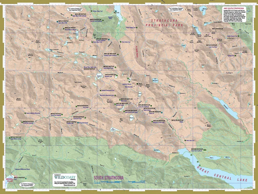 Wild Coast Publishing 402 South Strathcona Provincial Park Topographic Trail Map