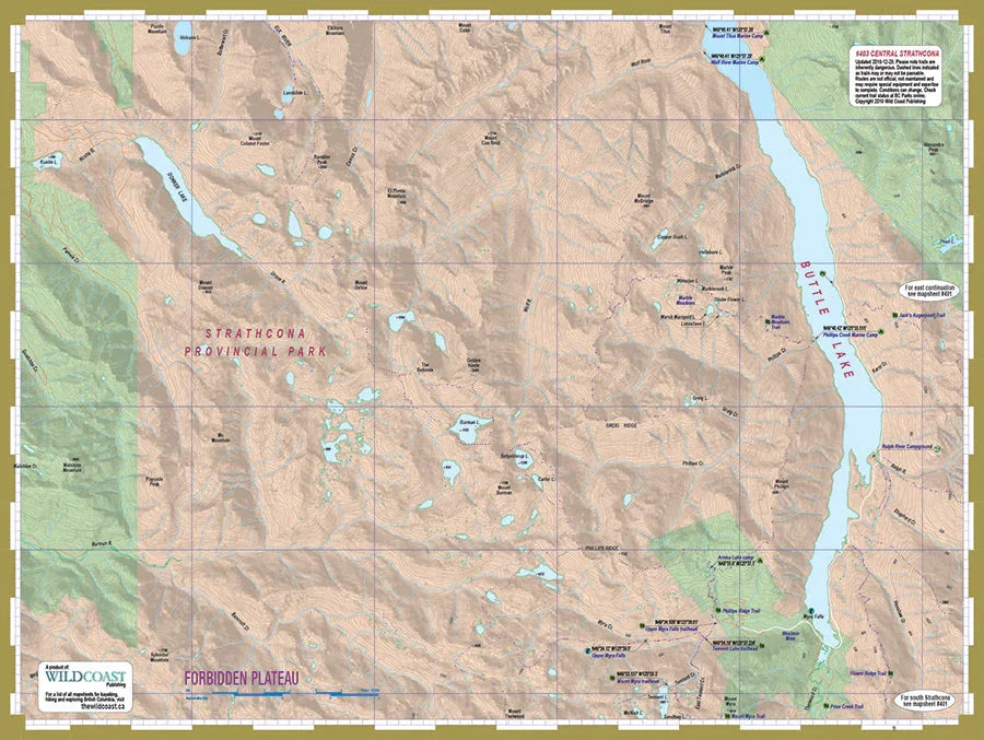 Wild Coast Publishing 403 Central Strathcona Provincial Park Topographic Trail Map