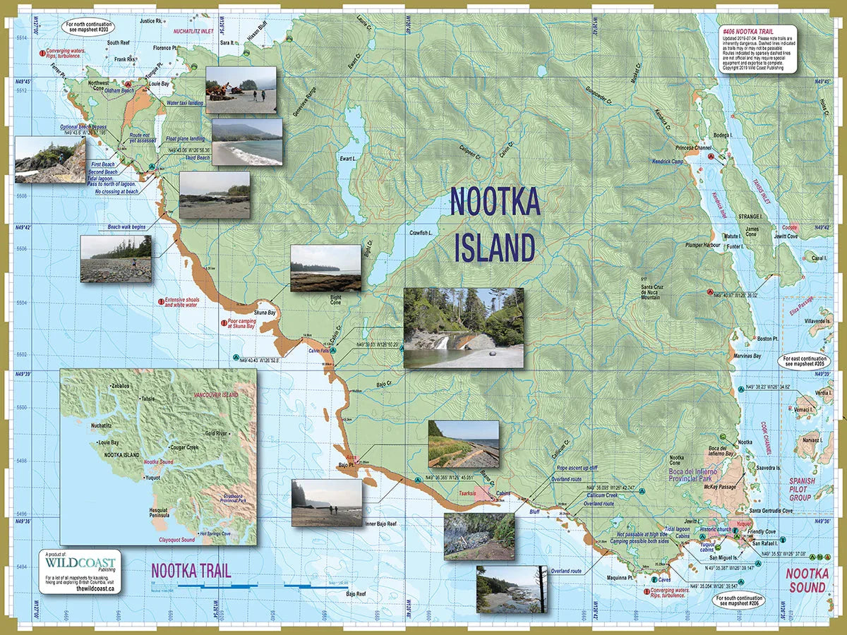 Wild Coast Publishing 406 Nootka Trail Topographic Hiking Map