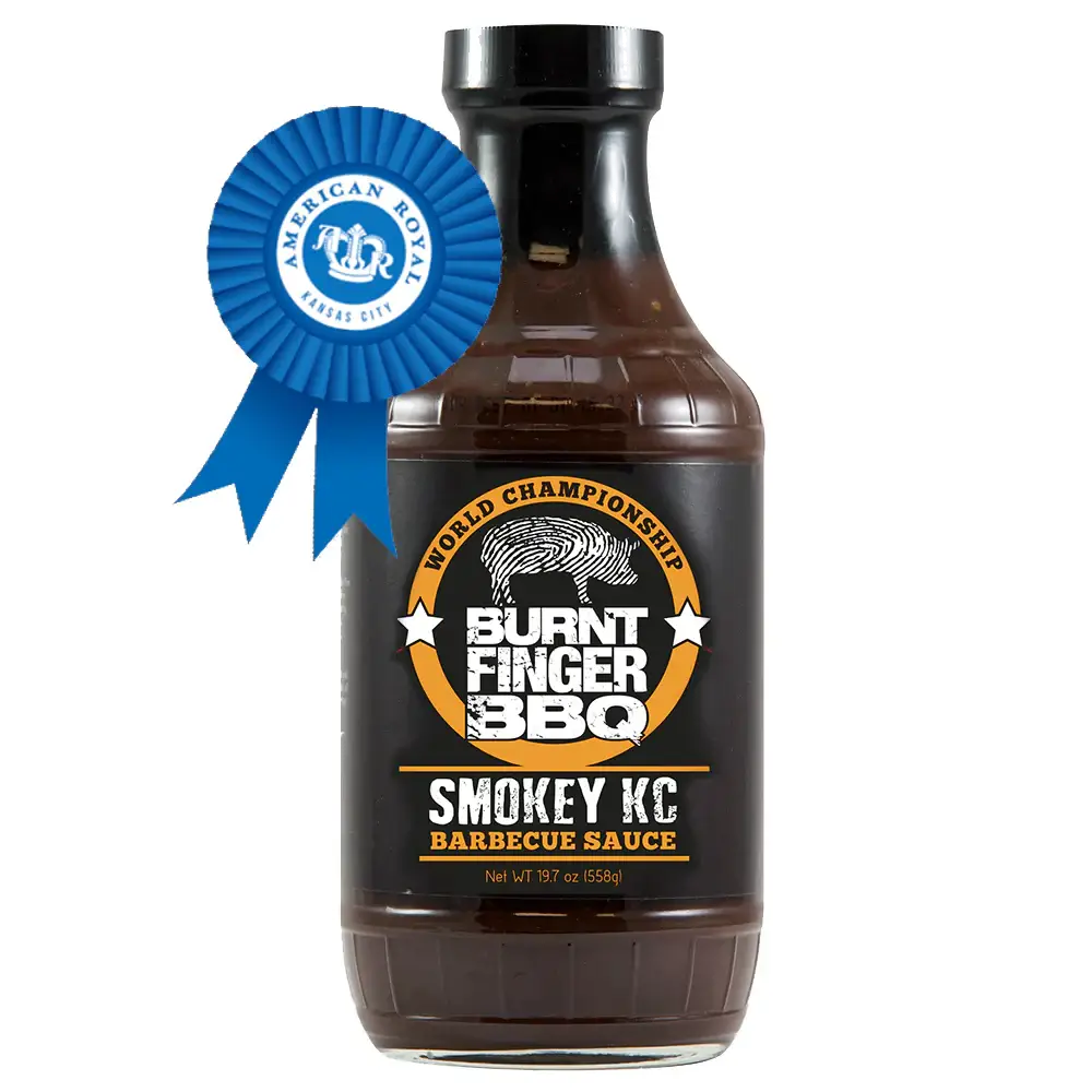 Burnt Finger BBQ Smokey KC Barbecue Sauce with sweet smoky Kansas City flavour for ribs, brisket, pork and chicken