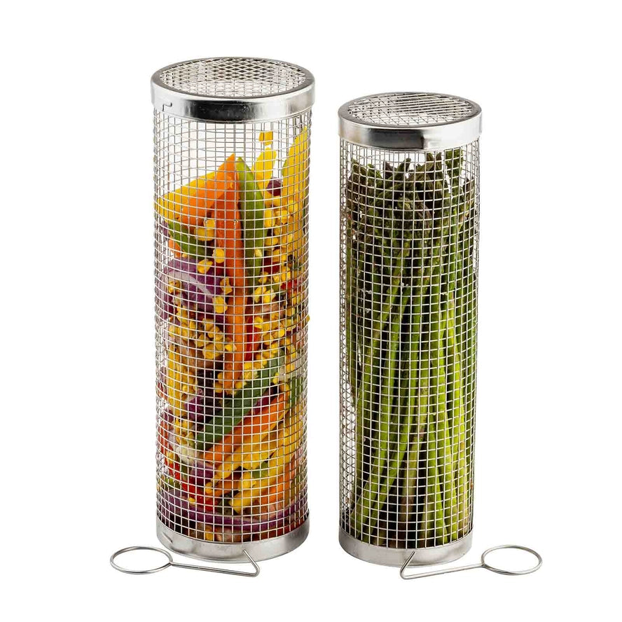 TableCraft Rolling Grilling Baskets, Set of 2 - Image 3