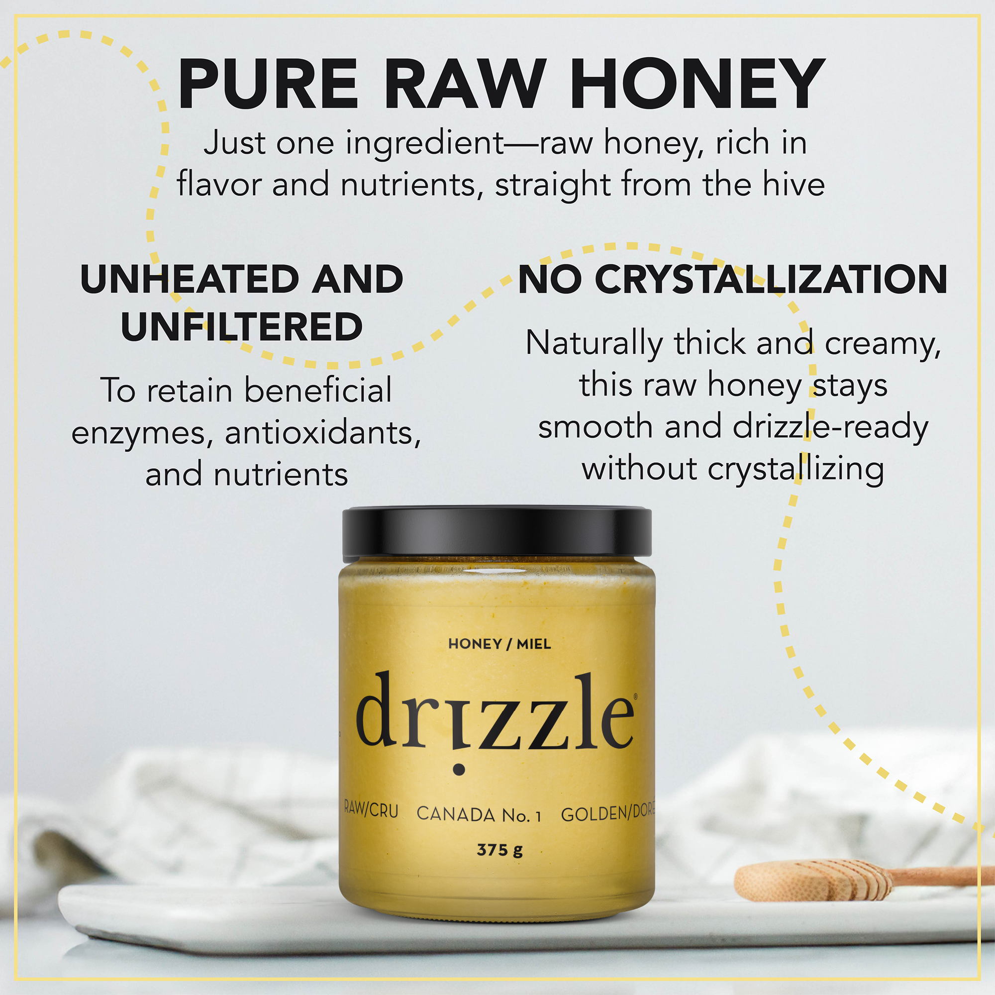 Drizzle Honey Golden Raw Honey - Image 3