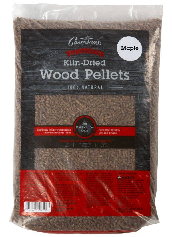 Camerons Premium Maple Wood Smoking Pellets 20 lb bag for pellet grills, pork, poultry, cheese and BBQ smoking