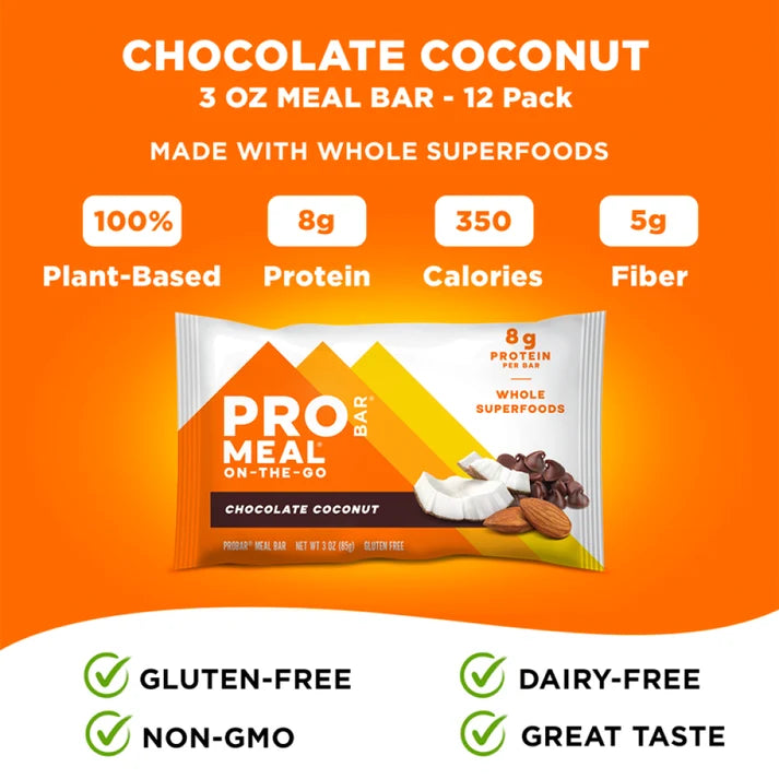 Pro Bar Plant-Based Meal Replacement Bar – Chocolate Coconut - Image 4