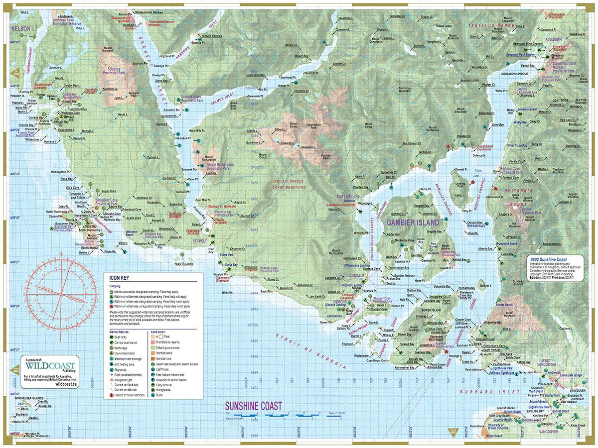 Wild Coast Publishing 502 Sunshine Coast Inside Passage Chart Assistant
