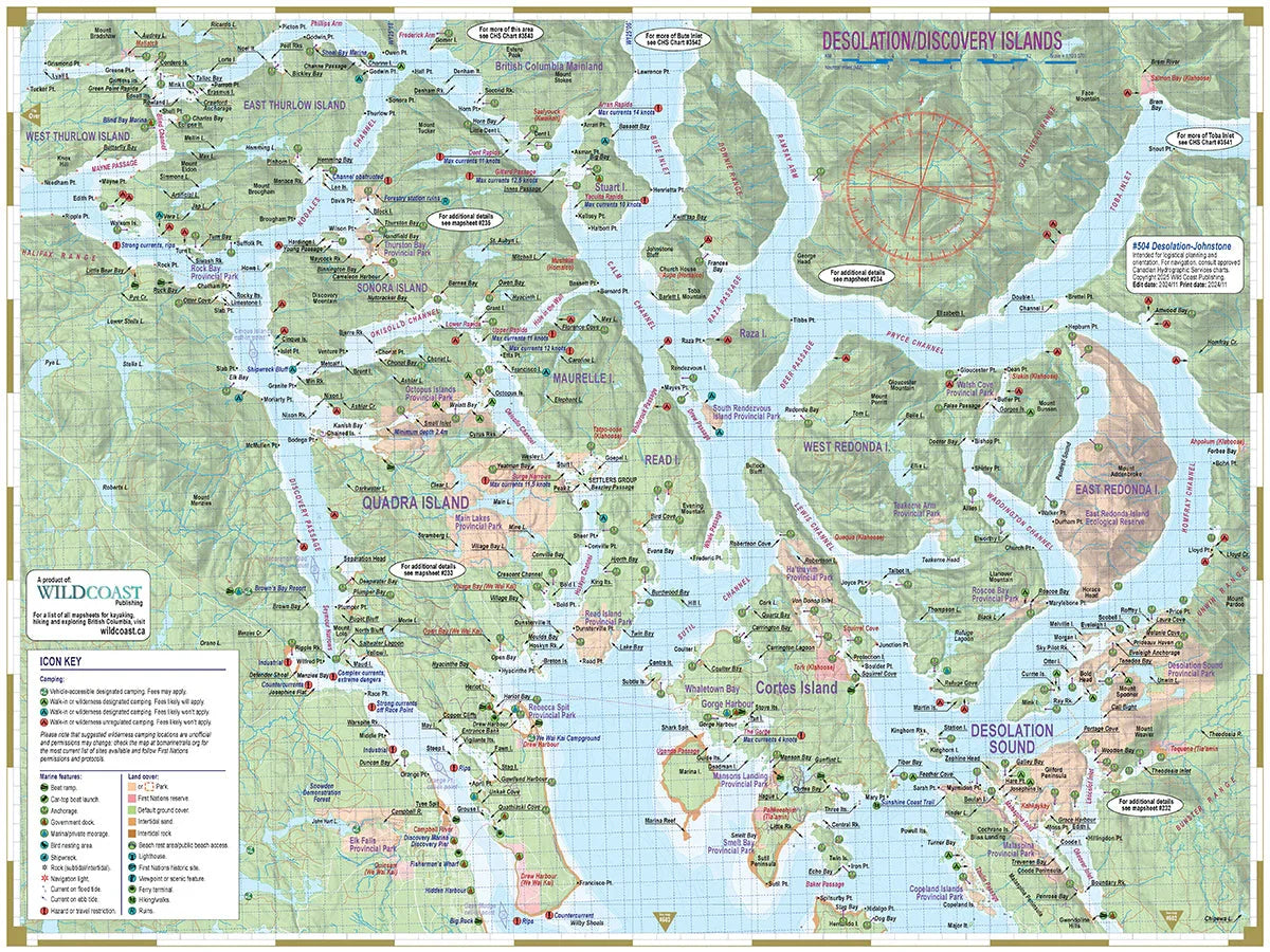 Wild Coast Publishing 504 Desolation/Johnstone Inside Passage Chart Assistant
