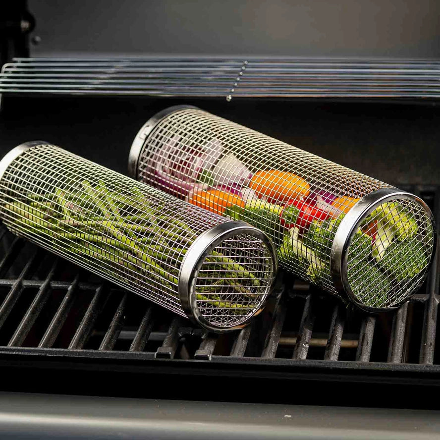 TableCraft Rolling Grilling Baskets, Set of 2 - Image 9
