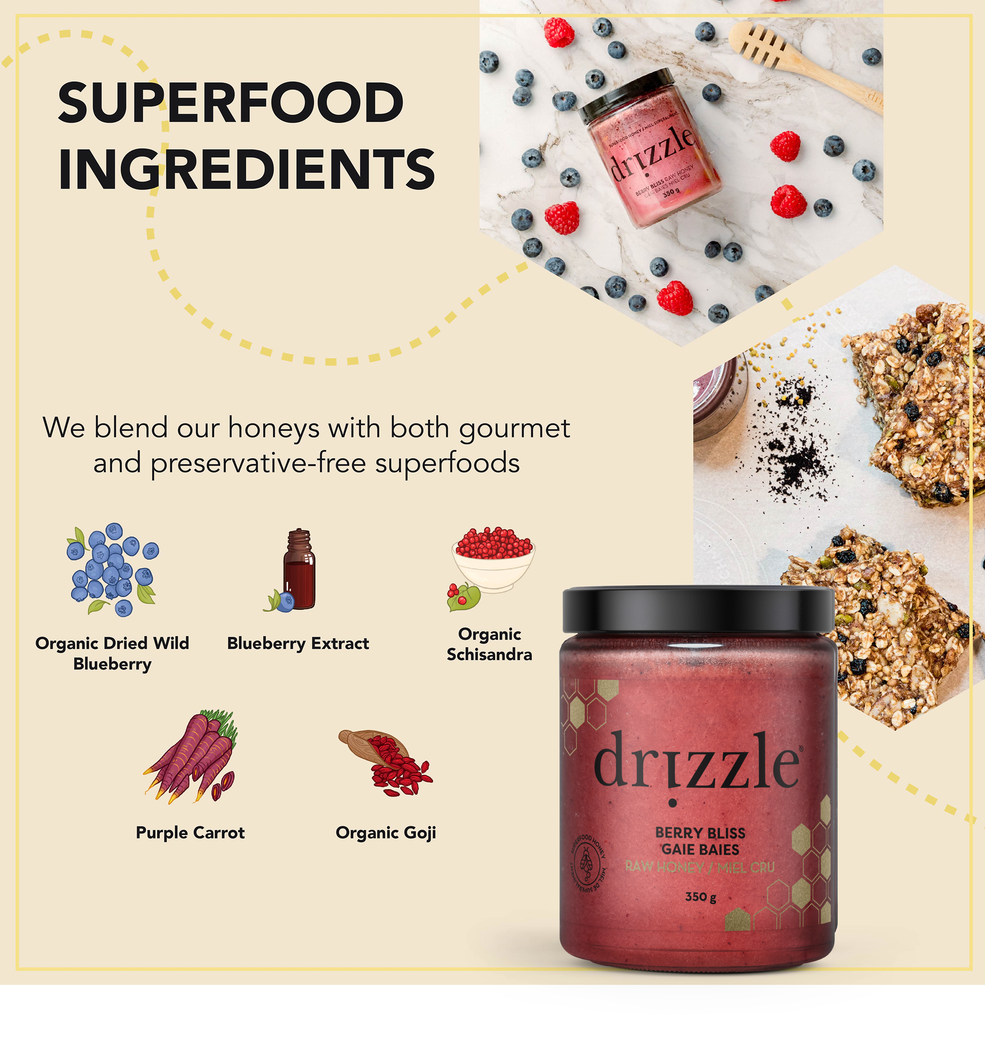 Drizzle Honey Berry Bliss Superfood Honey – 350 g - Image 6