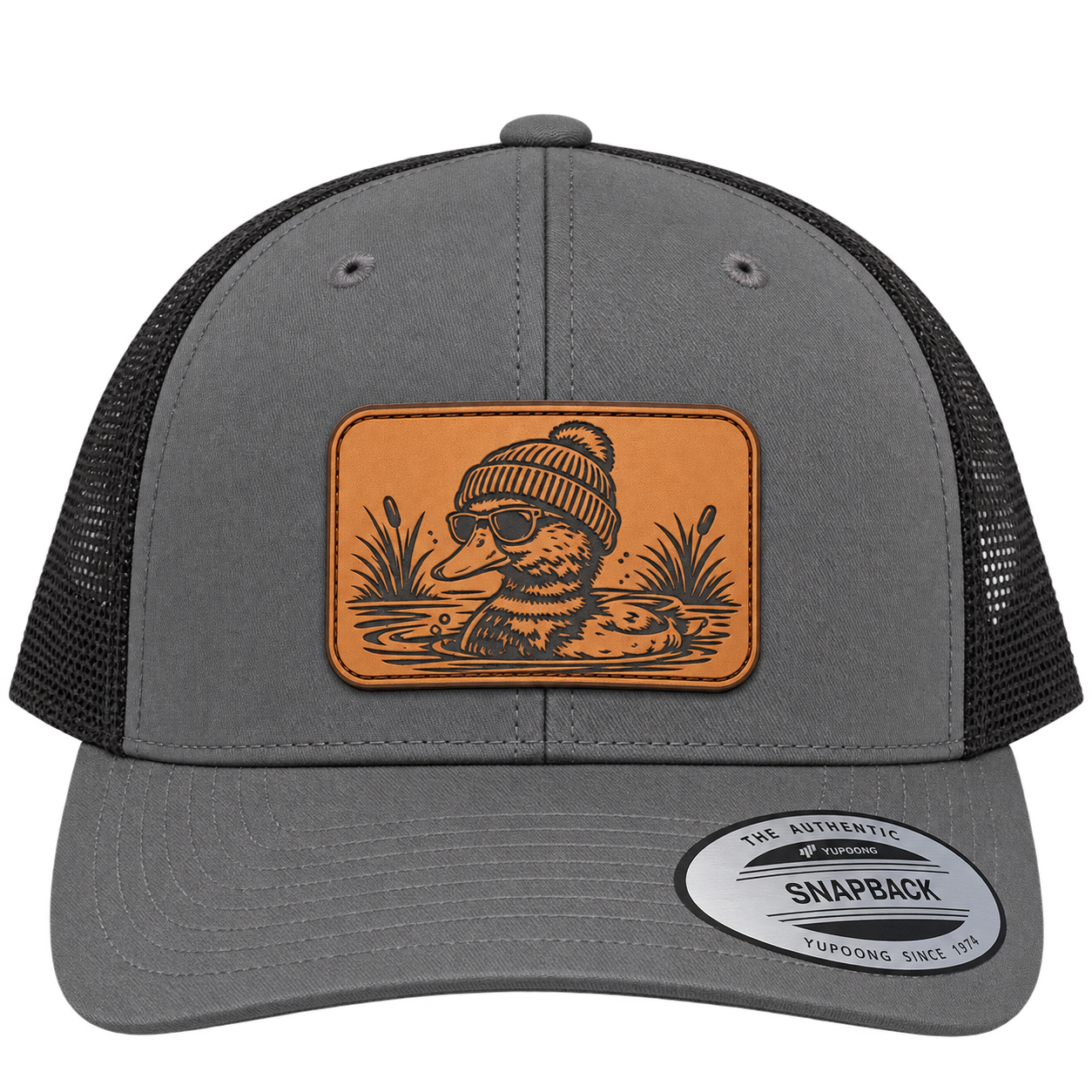 Leapfrog Cool Duck Leather Patch Trucker Hat - Image 3