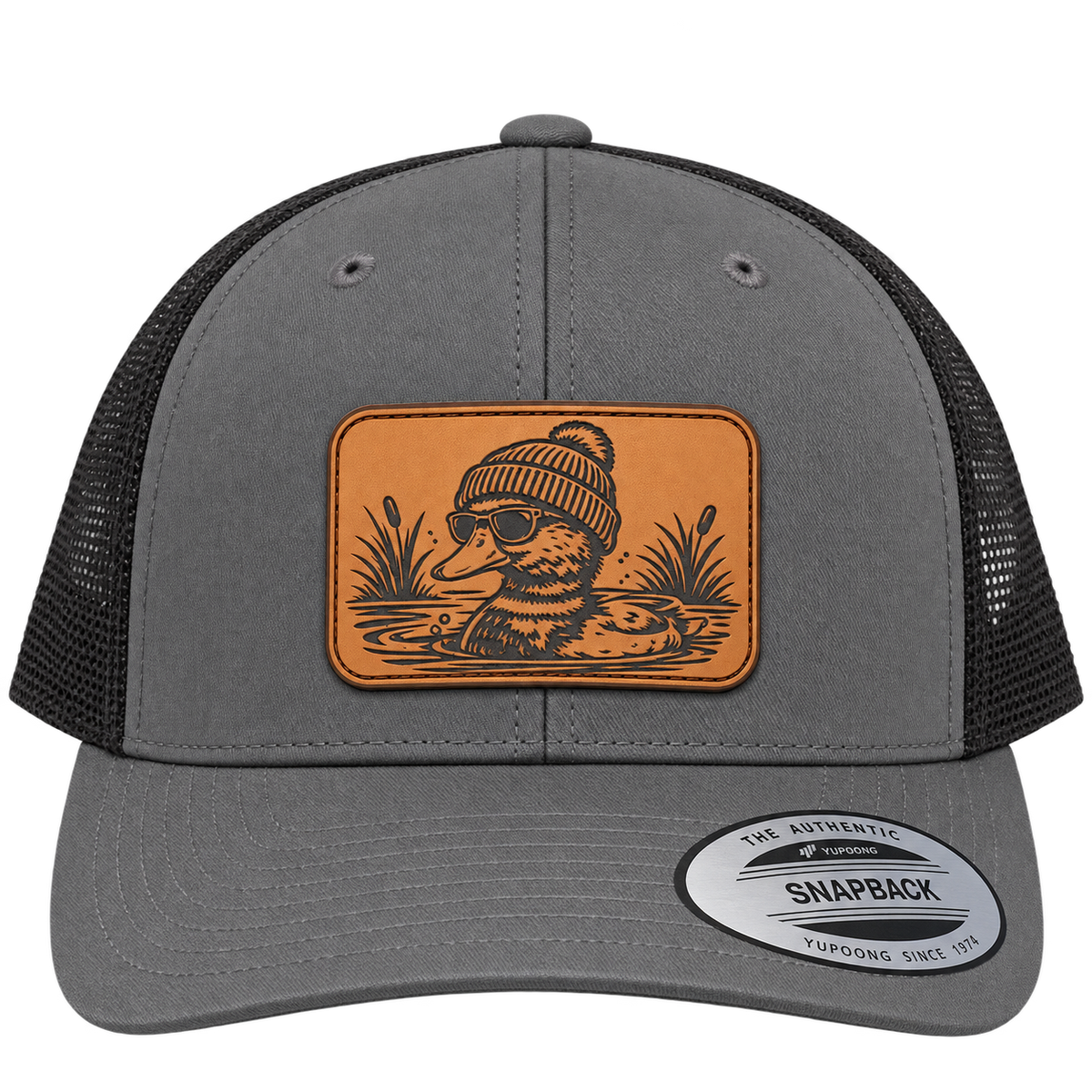 Leapfrog Cool Duck Leather Patch Trucker Hat - Image 3