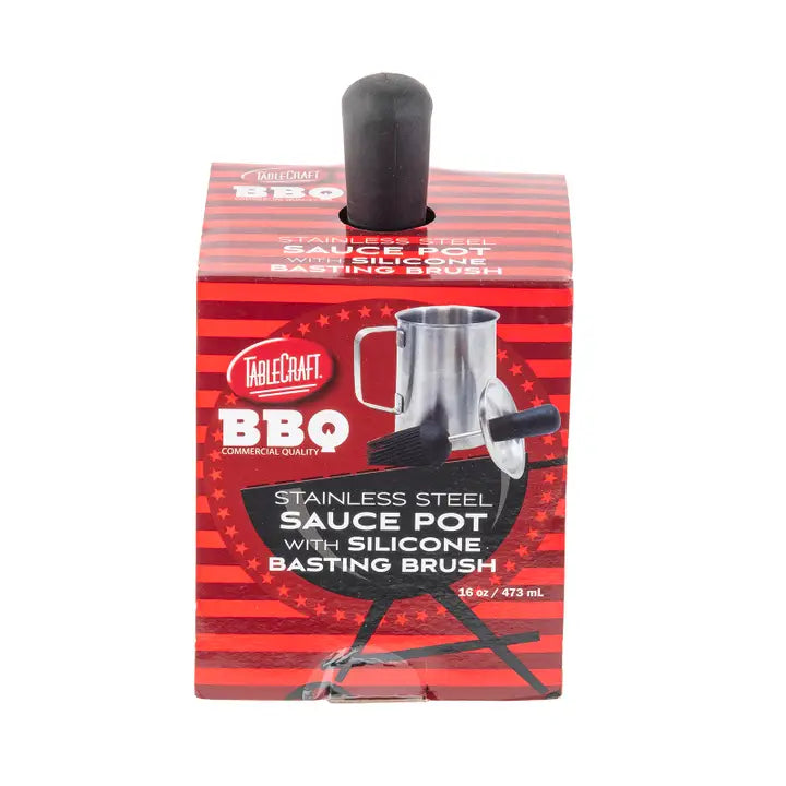 TableCraft 16 oz Sauce Pot With Silicone Basting Brush - Image 2