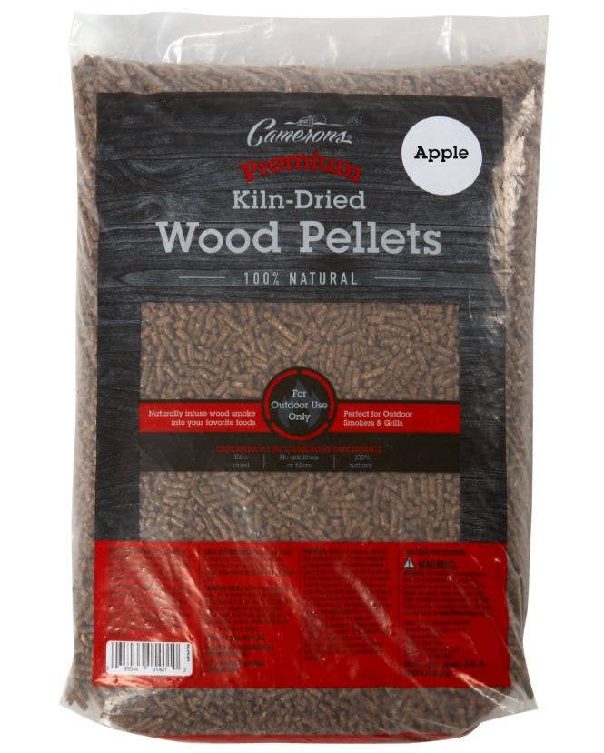 Camerons Premium Apple Wood Smoking Pellets 20 lb bag for pellet grills, pork ribs, chicken, turkey, seafood and BBQ smoking