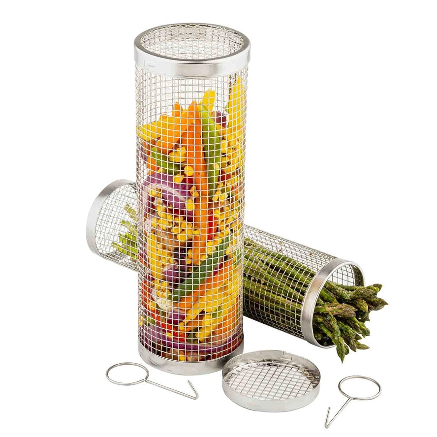 TableCraft Rolling Grilling Baskets, Set of 2 - Image 4