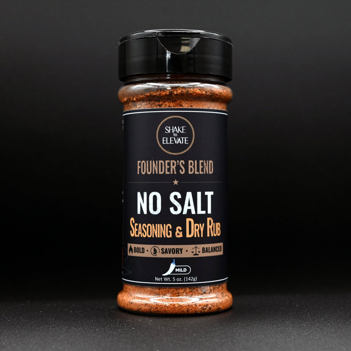 Shake to Elevate Founder's Blend no salt seasoning all-purpose BBQ dry rub made with clean natural ingredients