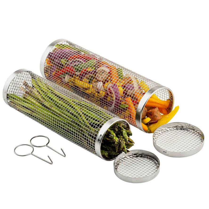TableCraft Rolling Grilling Baskets, Set of 2 - Image 2