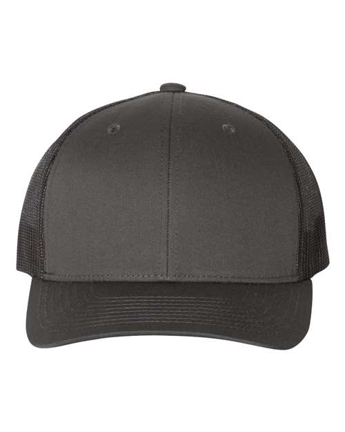 Black mesh back trucker cap for outdoor, hunting, camping or archery enthusiasts