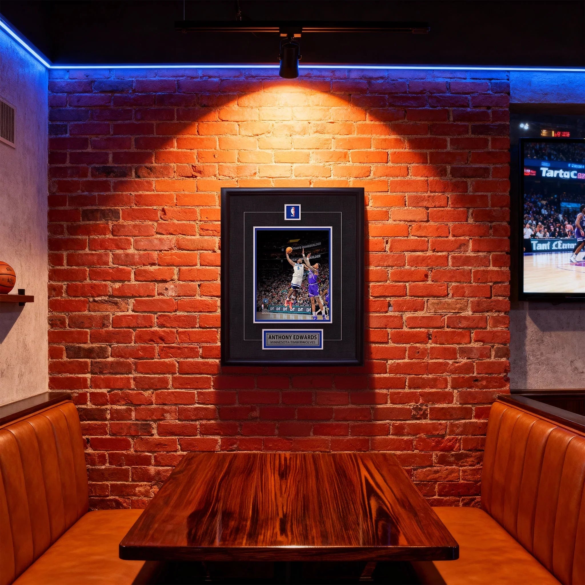 Anthony Edwards Framed Pin & Plate Wolves