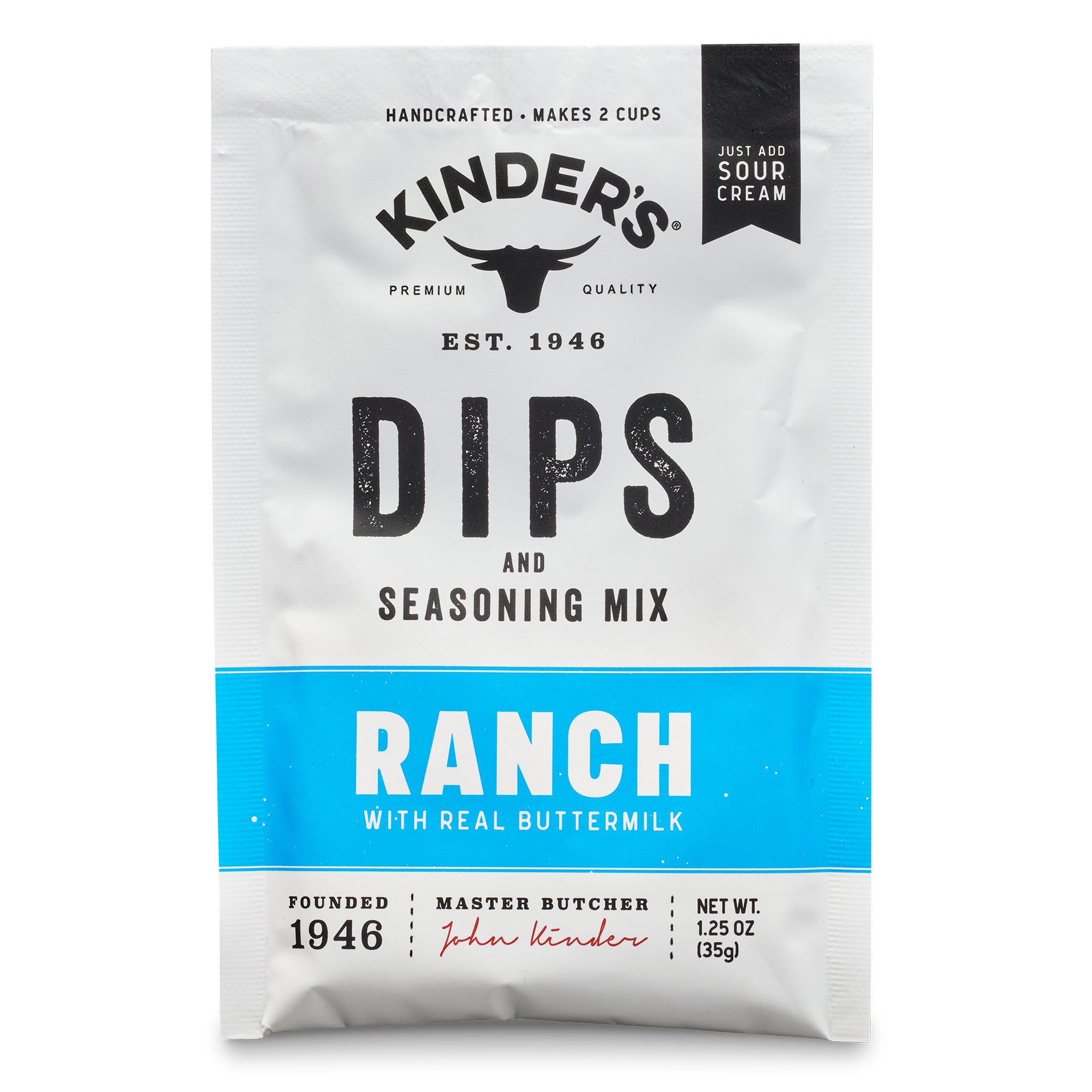 Kinder's ranch dip and seasoning mix packet with real buttermilk, 1.25 oz