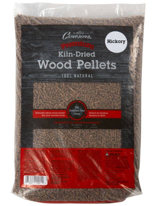 Camerons hickory premium wood pellets for pellet grills smokers brisket pork ribs and BBQ