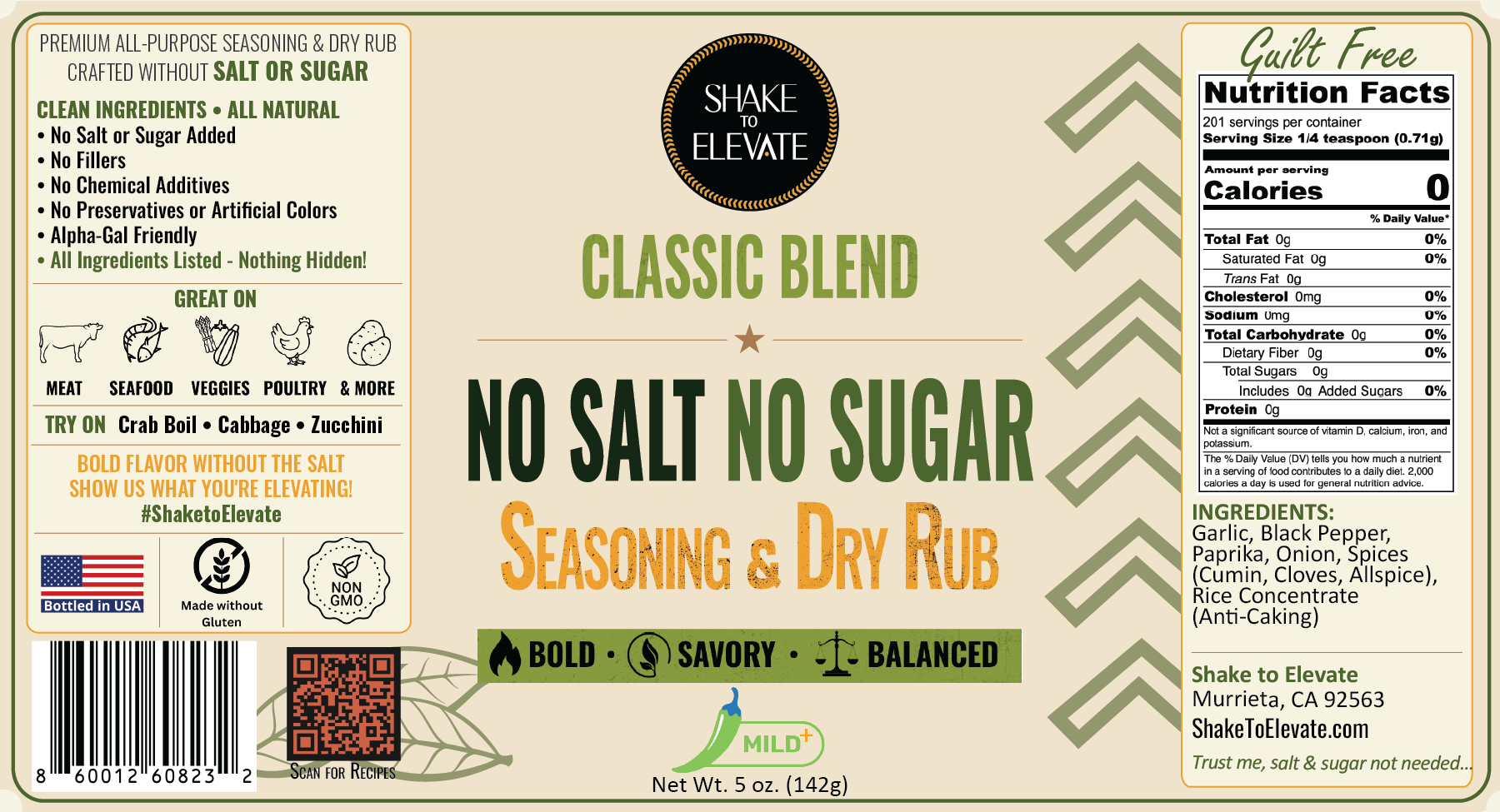 Shake to Elevate Guilt Free Classic No Salt & No Sugar Seasoning - Image 17