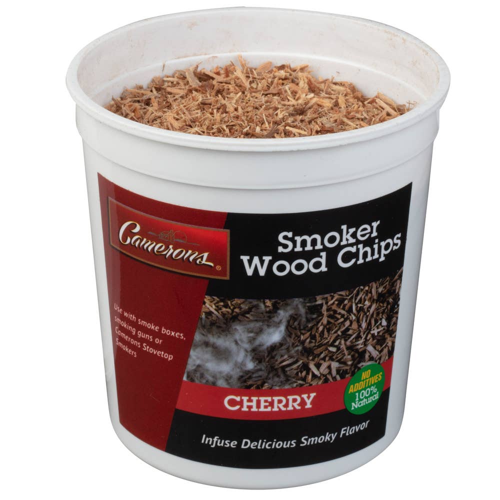Camerons Extra Fine Cherry Smoking Wood Chips 1 pint for smoking guns, cocktails, pork, poultry and game birds