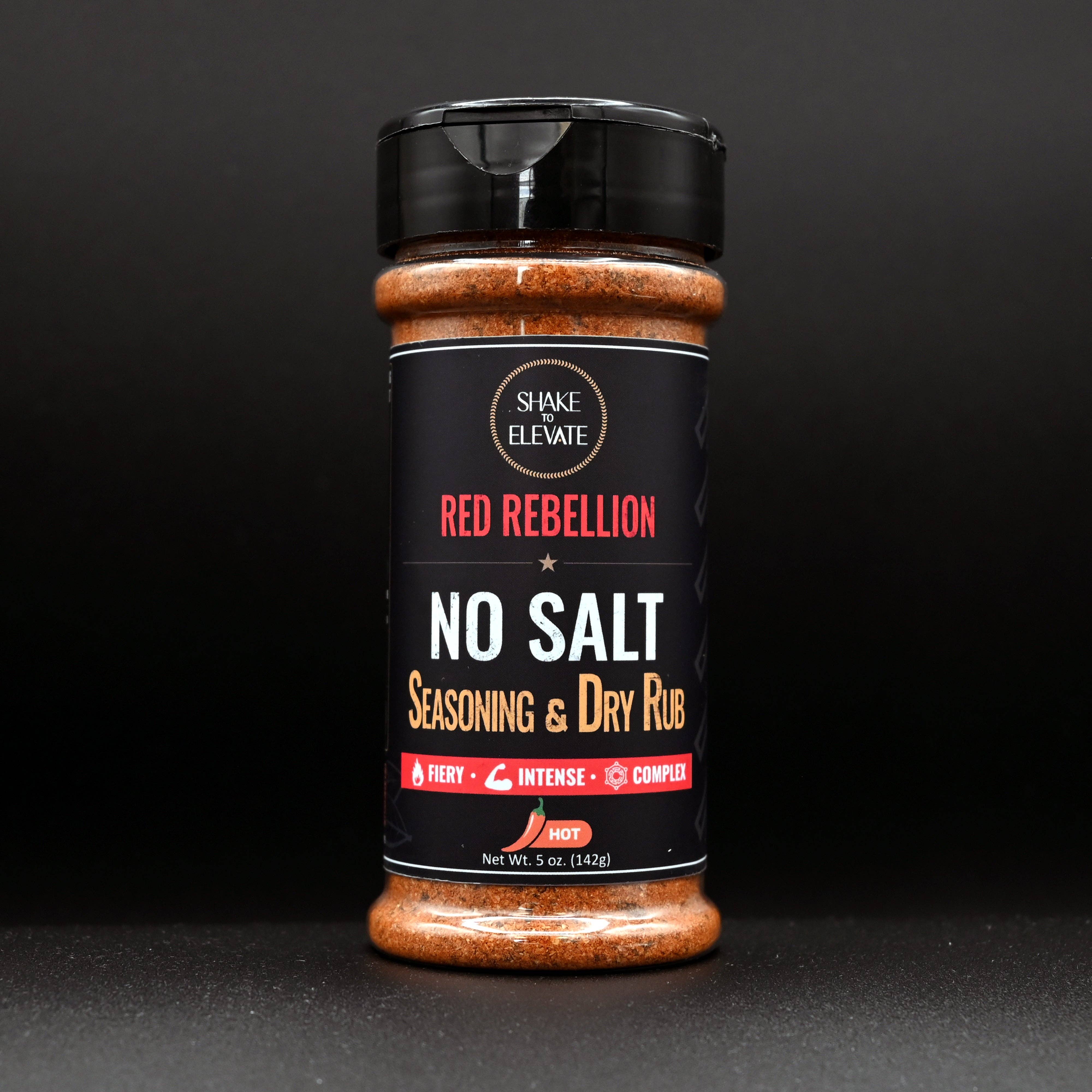 Shake to Elevate Red Rebellion Ghost Pepper no salt BBQ seasoning and dry rub with clean natural ingredients