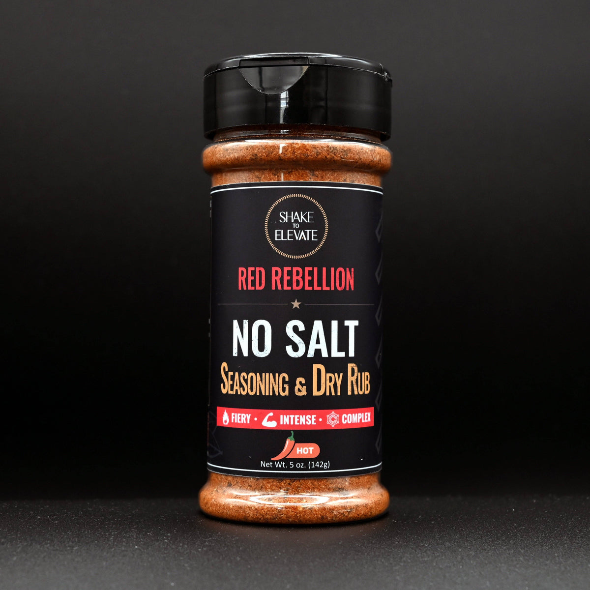 Shake to Elevate Red Rebellion Ghost Pepper no salt BBQ seasoning and dry rub with clean natural ingredients