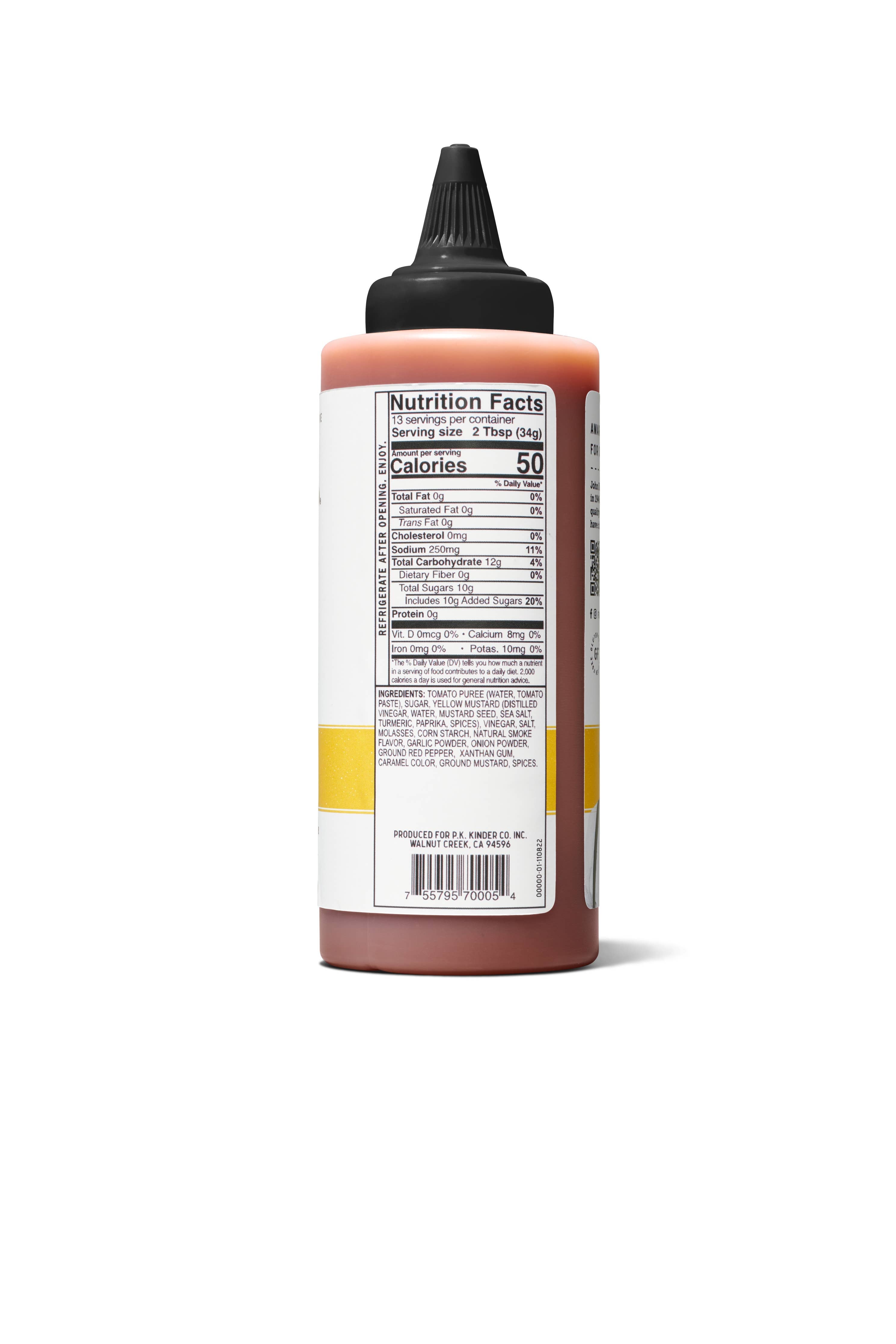 Squeeze bottle with label on a white background