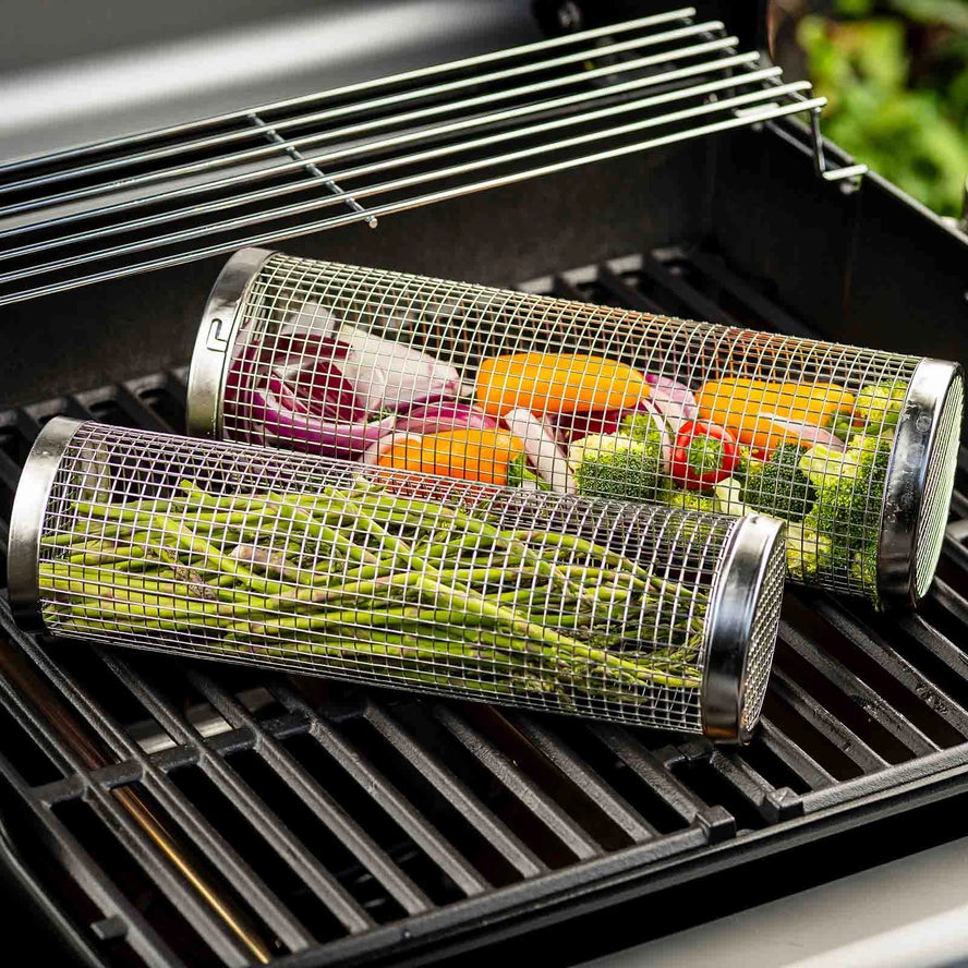 TableCraft Rolling Grilling Baskets, Set of 2 - Image 7