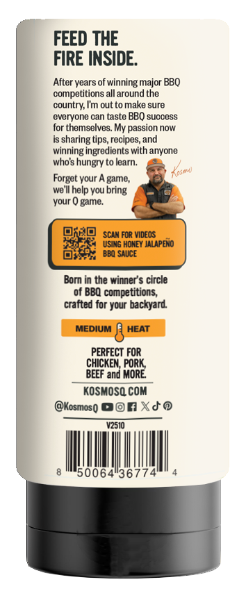 Kosmos Q Honey Jalapeno BBQ Sauce 21oz - Image 2