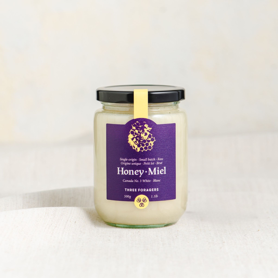 Three Foragers award-winning Canadian creamed raw honey from Saskatchewan family farms