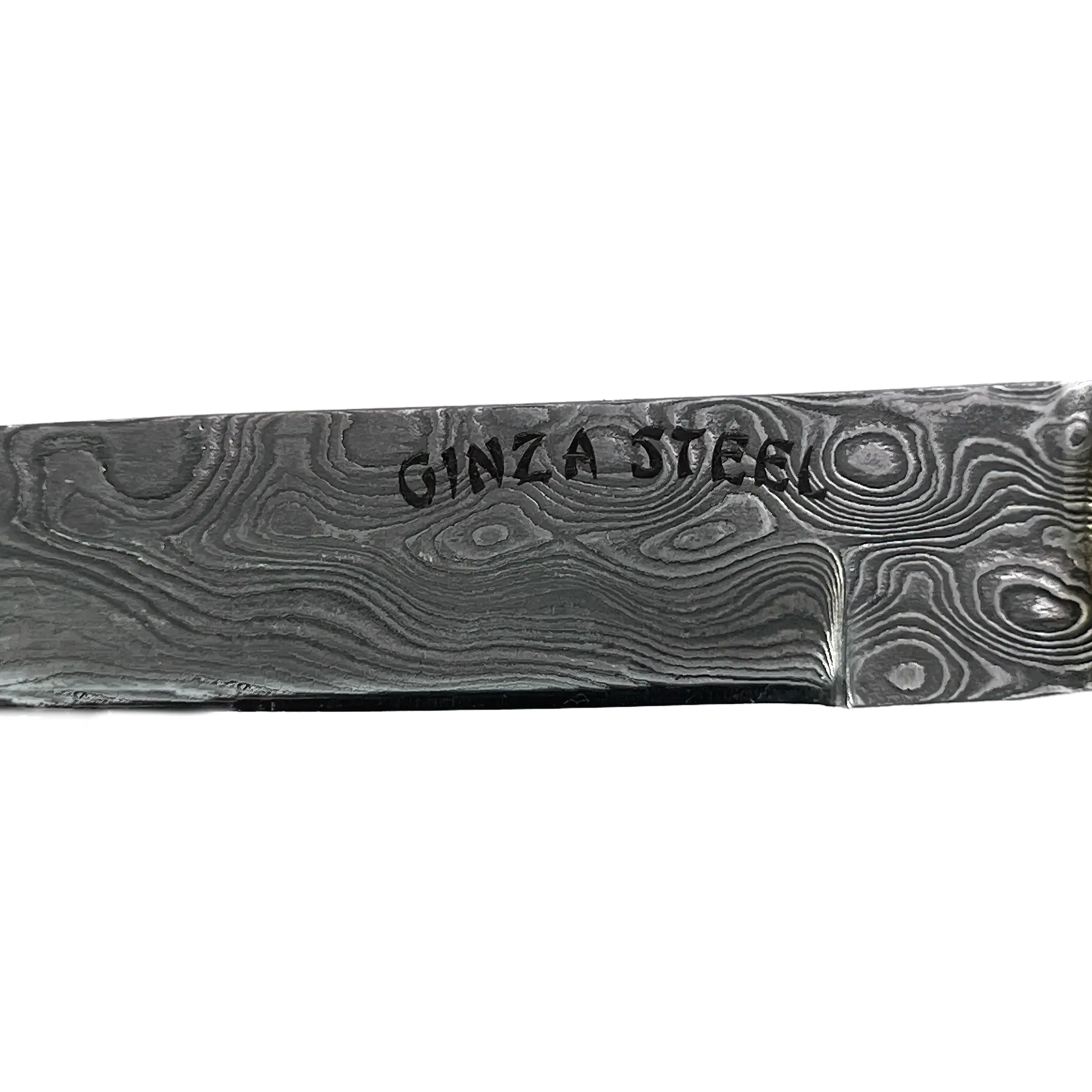 Ginza Steel AKARI Skinner Black Knife 3.5 inch with Original Leather Sheath