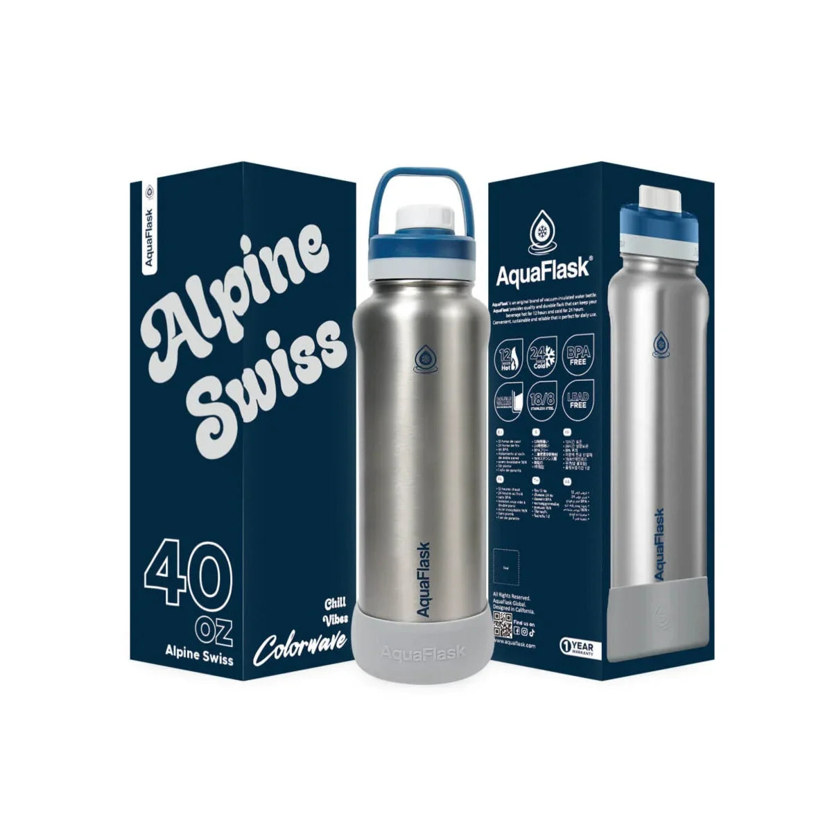 AquaFlask Colorwave 40oz Tumbler – Double Wall Stainless Steel, Keeps Drinks Hot & Cold, Leak-Proof - Image 2
