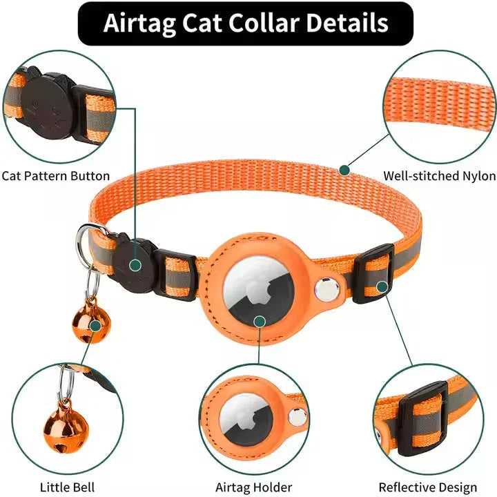 PetSun Pet AirTag Holder Collar – Anti-Loss for Cats & Dogs