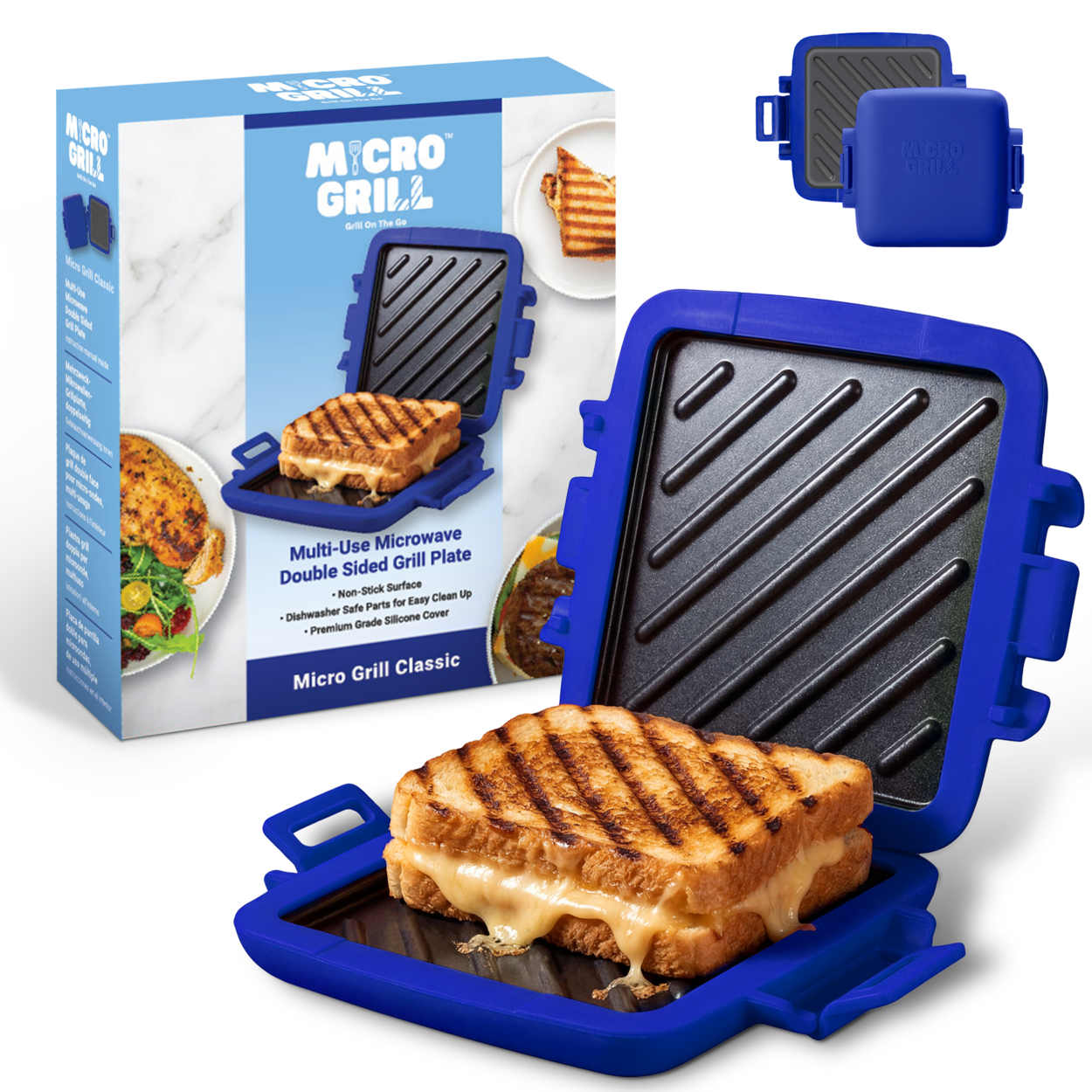 Micro Grill Classic™ Toastie Maker, Microwave Grill, Sandwich Toaster, 3 Minute Grilled Cheese, Crispy, Panini Press, Dishwasher Safe, Office, Home, Travel & School Dorms - Image 2