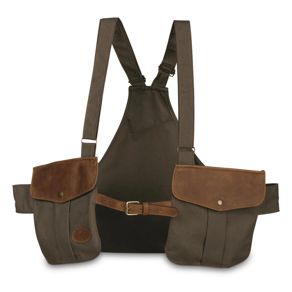 Browning Upland Canvas Vest with shell pockets and rear game bag for bird hunting