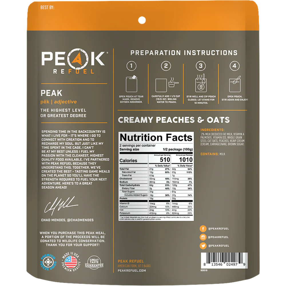 Peak Refuel Creamy Peaches and Oats