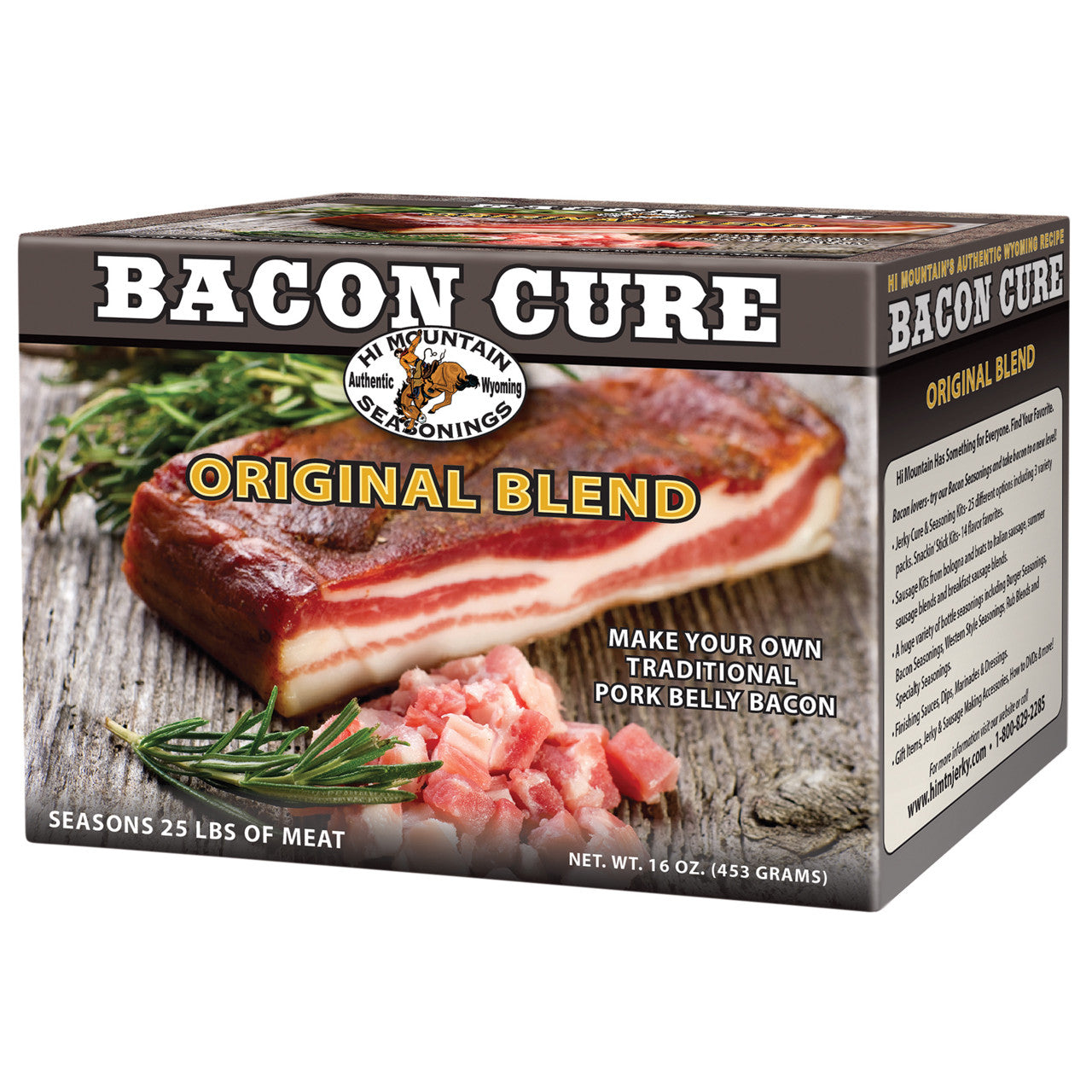 Hi Mountain Original Bacon Cure for homemade pork belly bacon cures up to 25 lb of meat