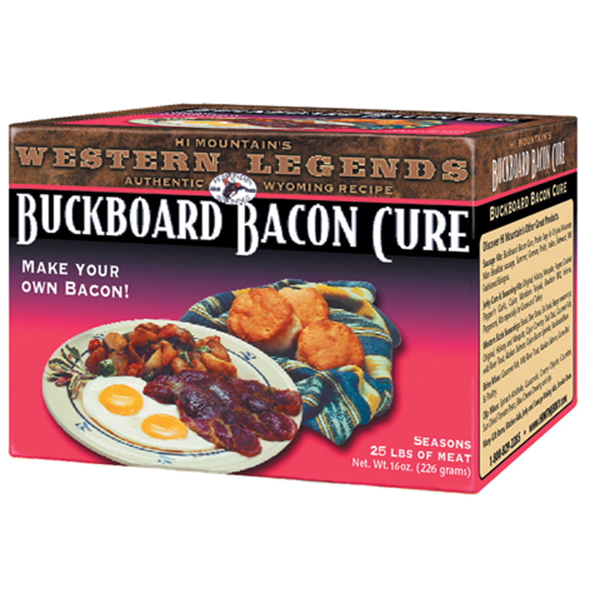 Hi Mountain Buckboard Bacon Cure for Boston butt and Canadian-style pork loin bacon