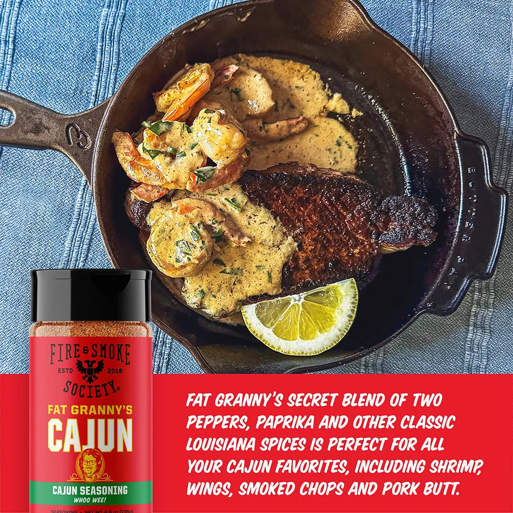 Fire & Smoke Society Fat Granny's Cajun Steak Seasoning – 4.8 oz - Image 3